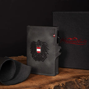 Adler Smart Wallet mit Karten-Pop-Up Funktion aus Echtleder