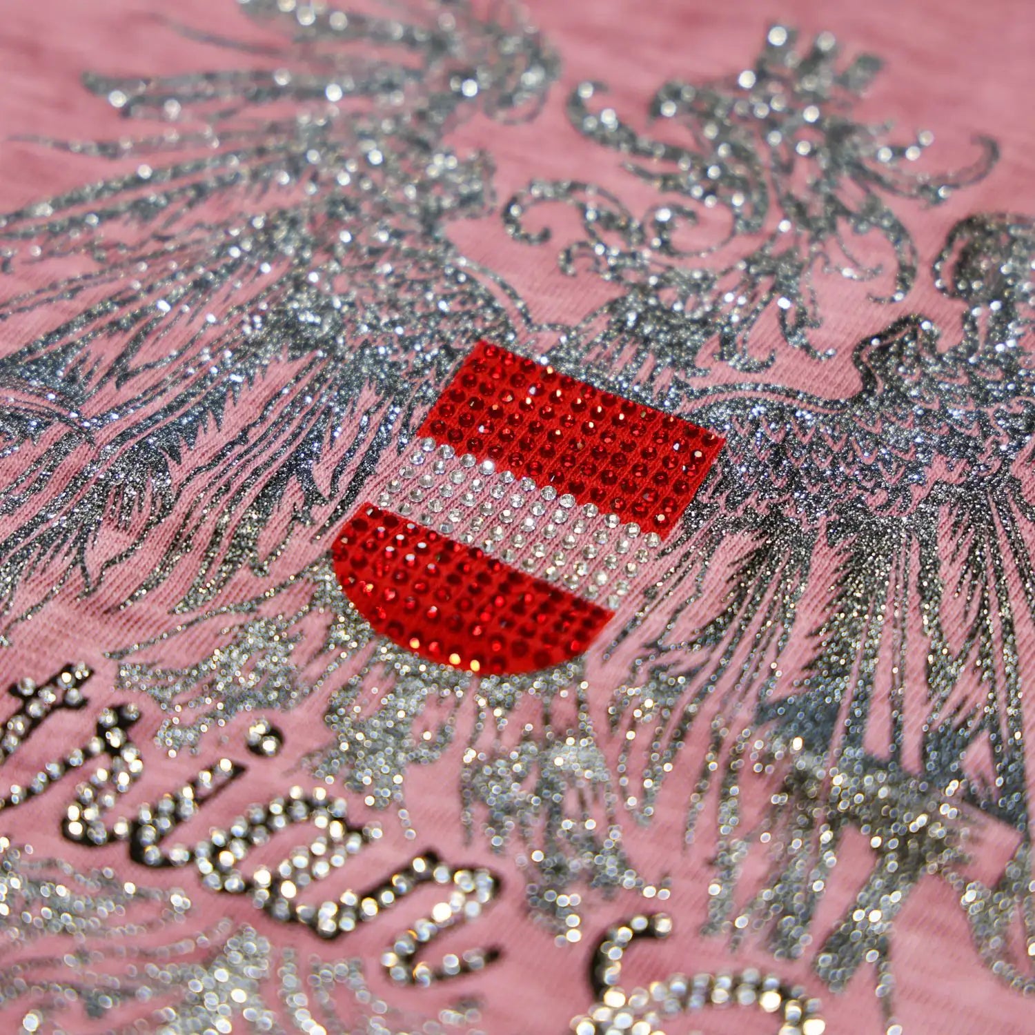 Österreich Glitzer Motiv Kinder Shirt #Farbe_Rosa