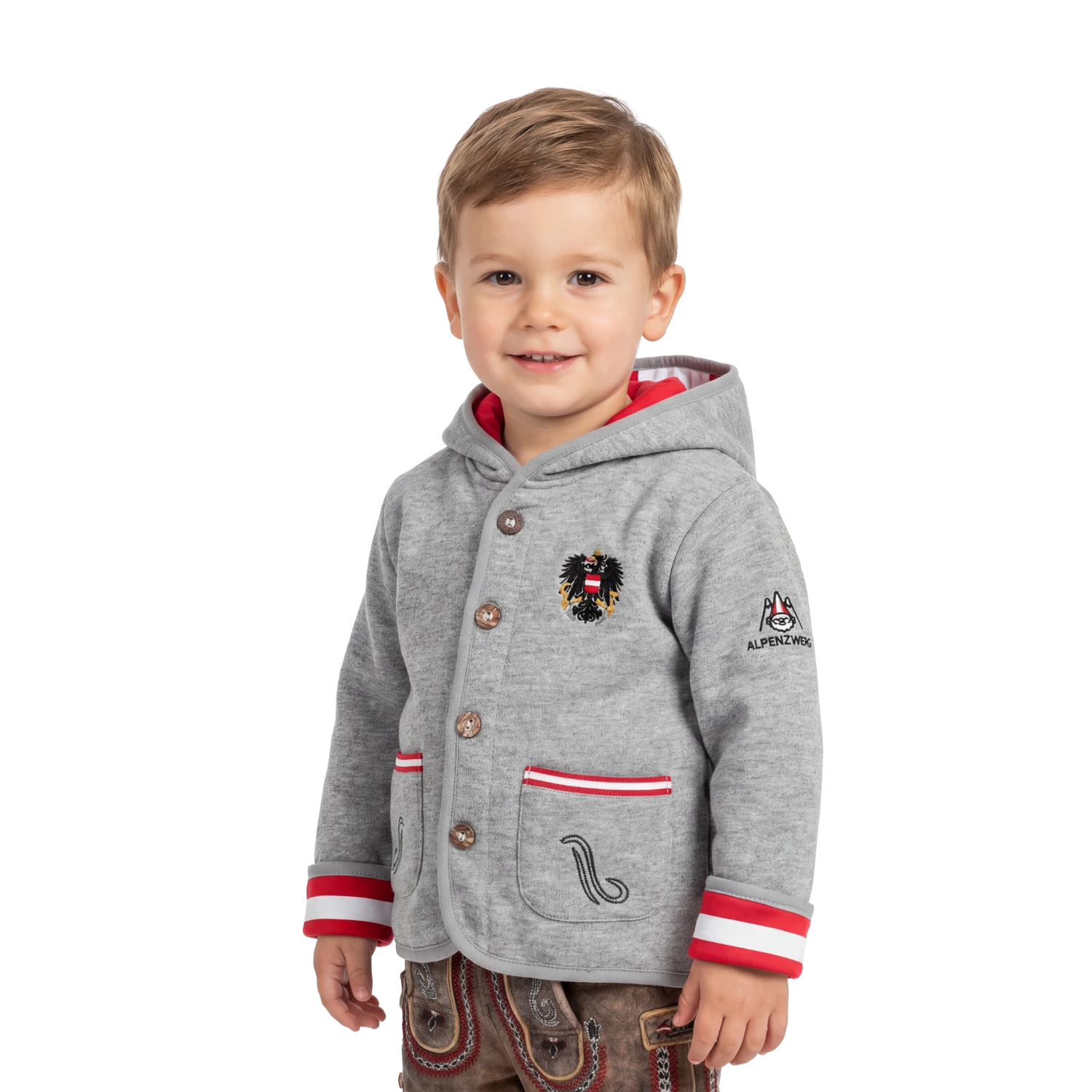 Österreich Kinder Weste hellgrau