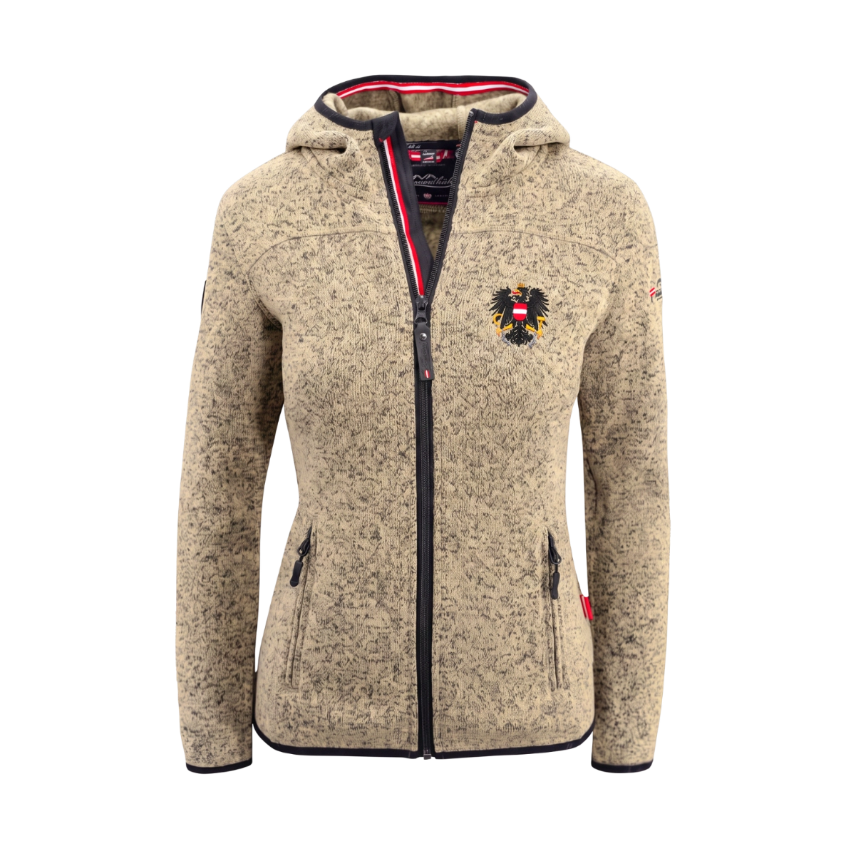 LIMITIERTE Österreich Adler Kultjacke mit Kapuze - Sandbraun
