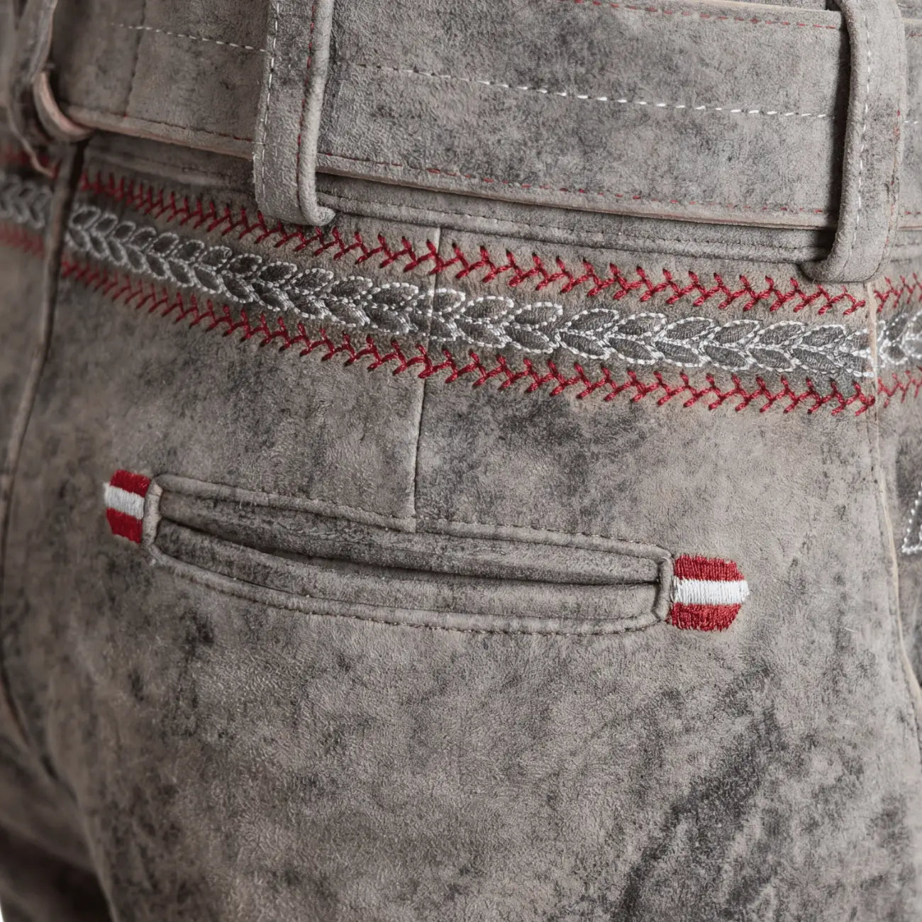 Kult Lederhose Österreich Adler - Vintage Grau