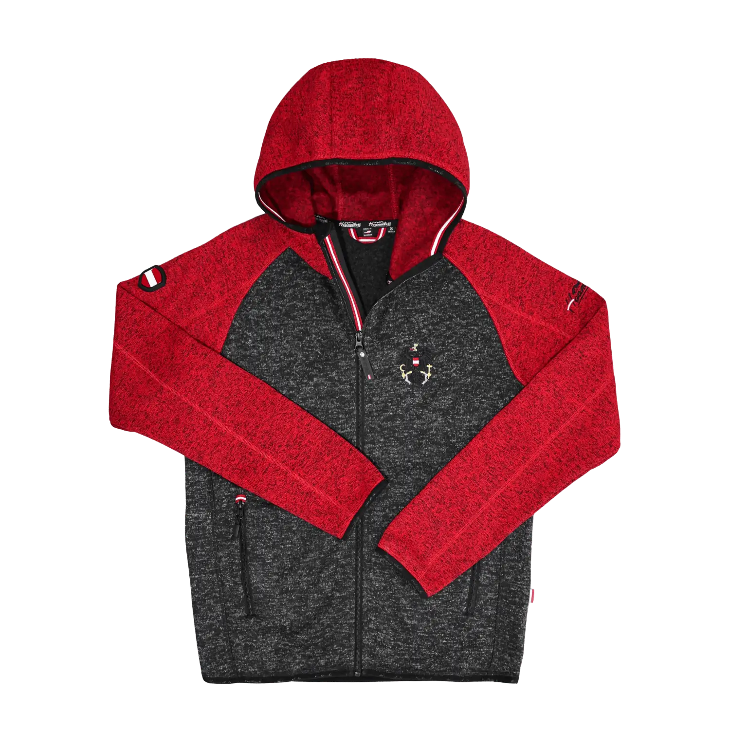 Österreich Kultjacke mit Kapuze - DUO Schwarz/Rot