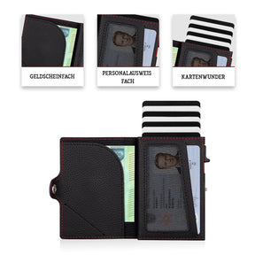 Adler Smart Wallet Bifold mit Karten-Pop-Up Funktion aus Echtleder