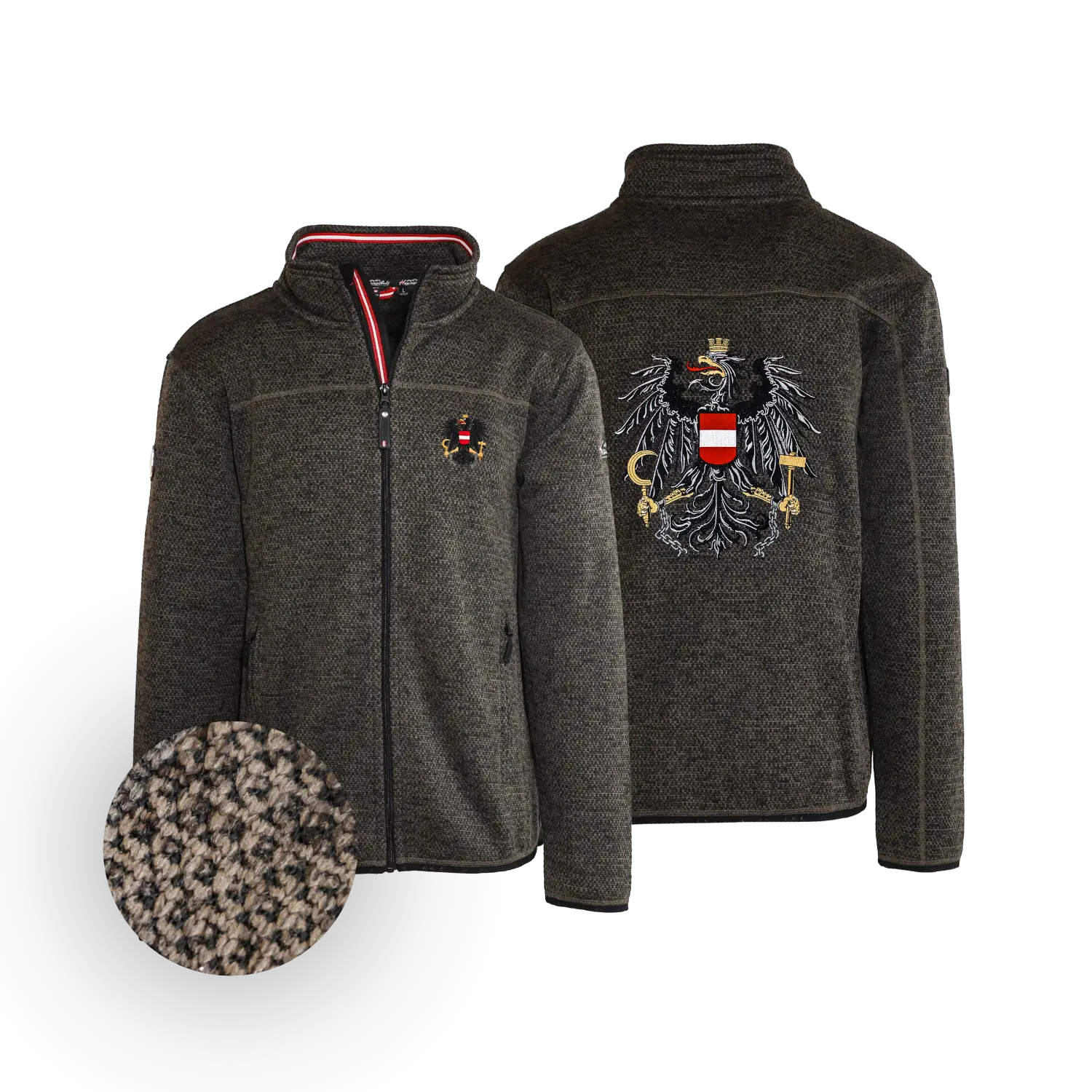 Österreich Kultjacke ohne Kapuze - Strickoptik