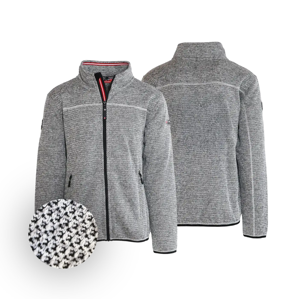 Österreich Strickoptik Jacke für Herren hellgrau #Farbe_Grau-Strick