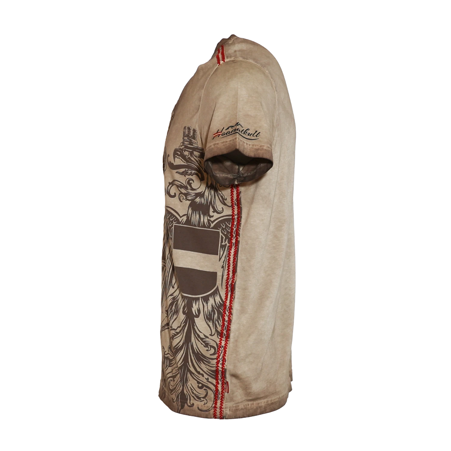 Österreich Adler Vintage Trachten T-Shirt - Hellbraun