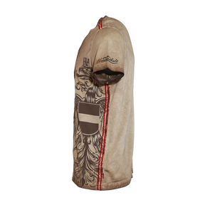 Österreich Adler Vintage Trachten T-Shirt - Hellbraun