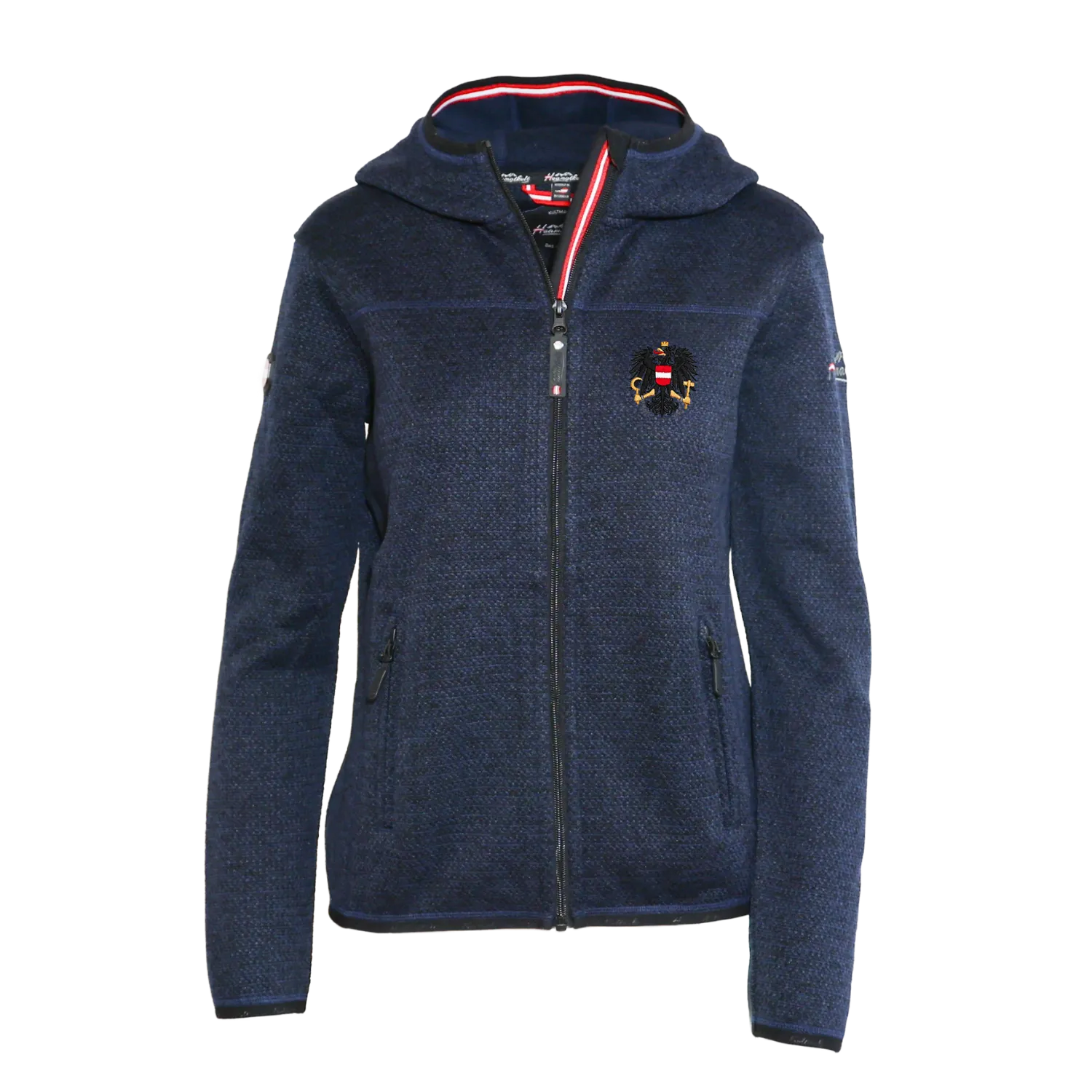 Österreich Kultjacke mit Kapuze - Strickoptik