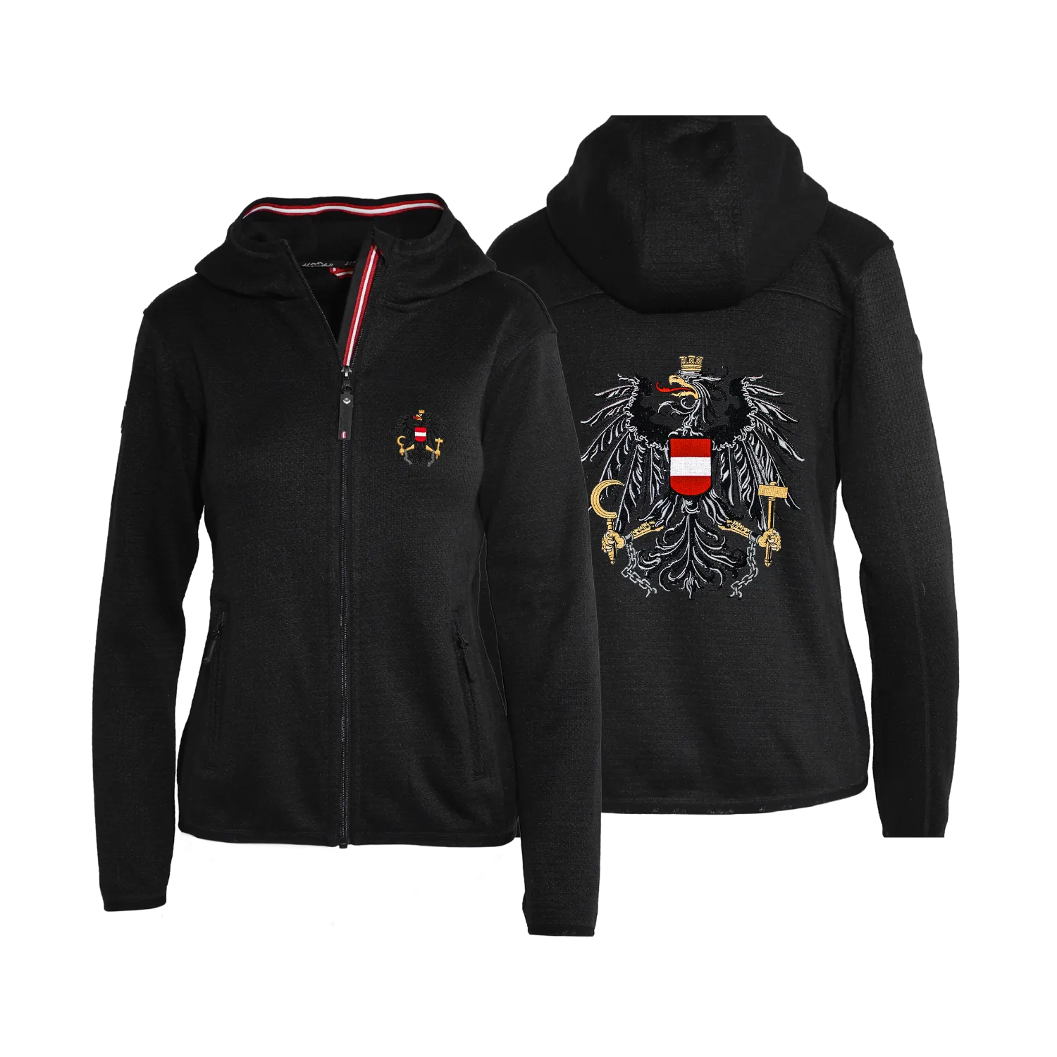 Österreich Kultjacke mit Kapuze - Strickoptik