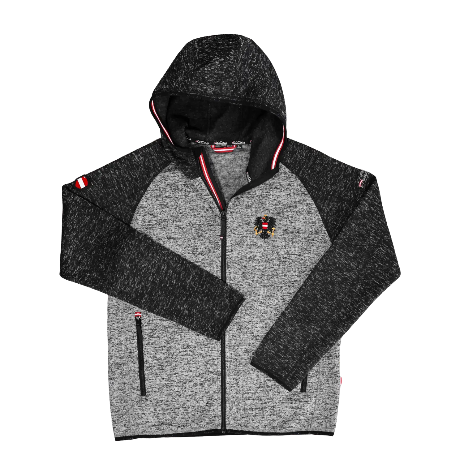 Österreich Raglan Kultjacke mit Kapuze - Kontrastoptik