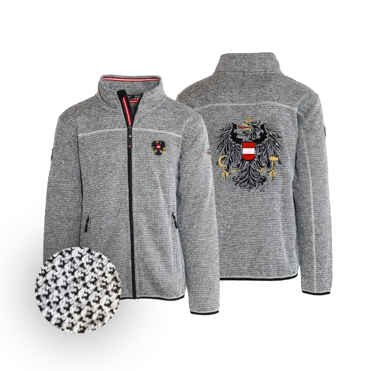 Österreich Kultjacke ohne Kapuze - Strickoptik