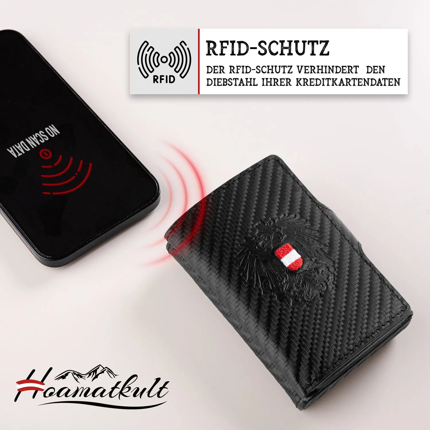 Österreich Wallet Carbon Schwarz #Farbe_Carbon
