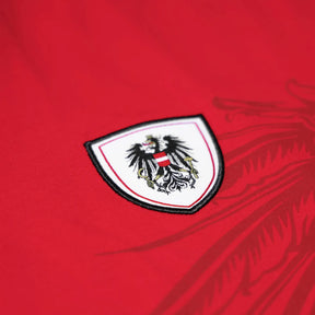 Österreich Adler Raglan T-Shirt Rot Schwarz Kontrast