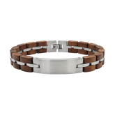 Personalisierbares Holzarmband Walnuss Edelstahl