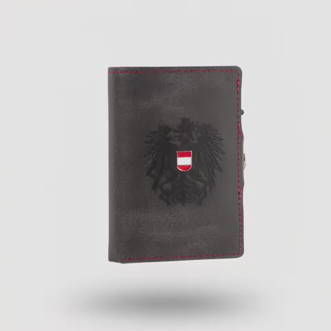 Adler Smart Wallet Trifold mit Karten-Pop-Up Funktion aus Echtleder
