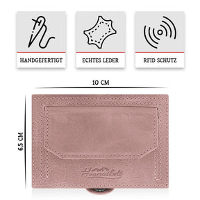 Adler Slim Wallet aus Echtleder mit Spiegel, Münzfach & RFID-Schutz