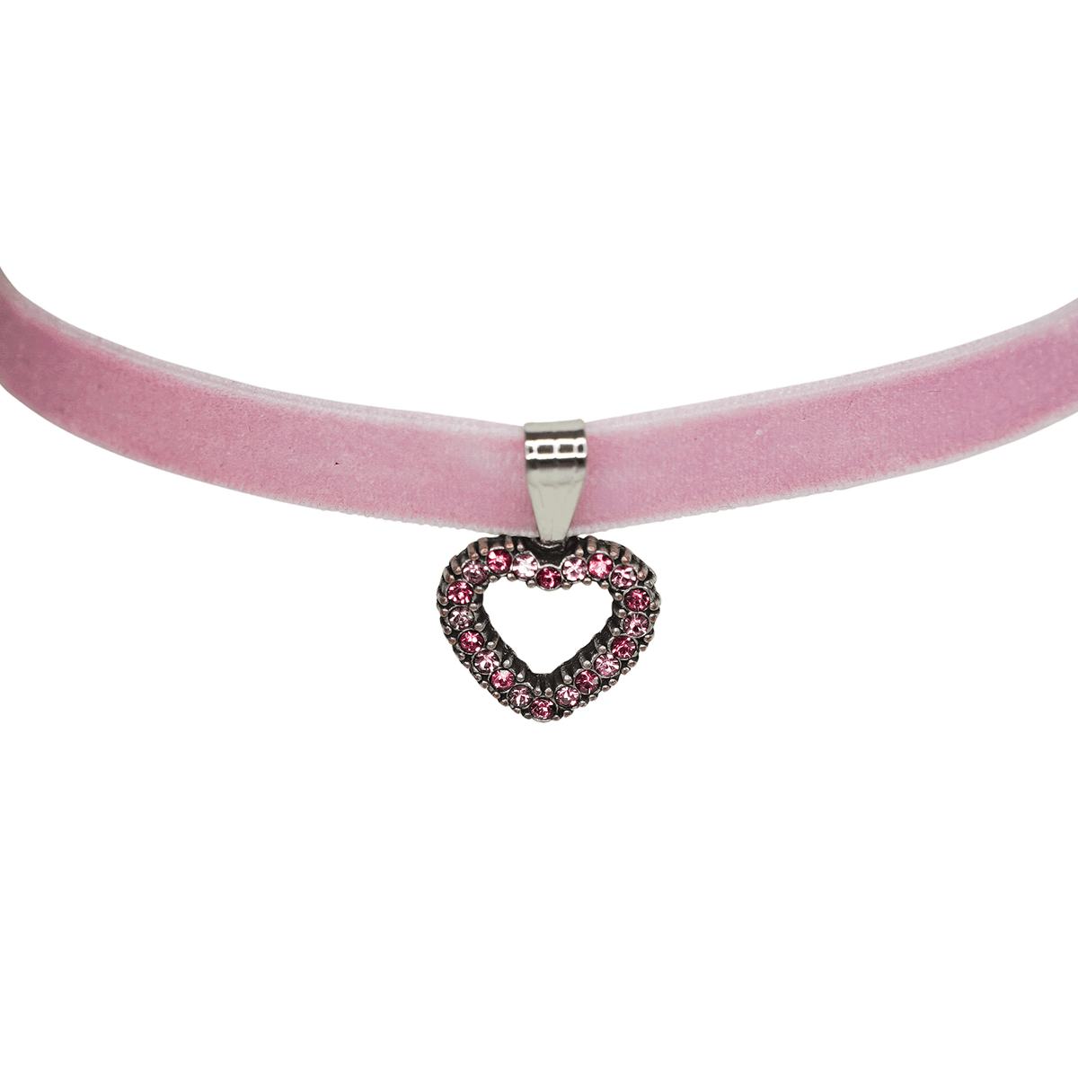 Rosa Halskette Herz Anhänger mit Swarovski Steinen #Farbe_Rosa