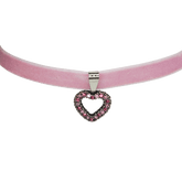 Rosa Halskette Herz Anhänger mit Swarovski Steinen #Farbe_Rosa