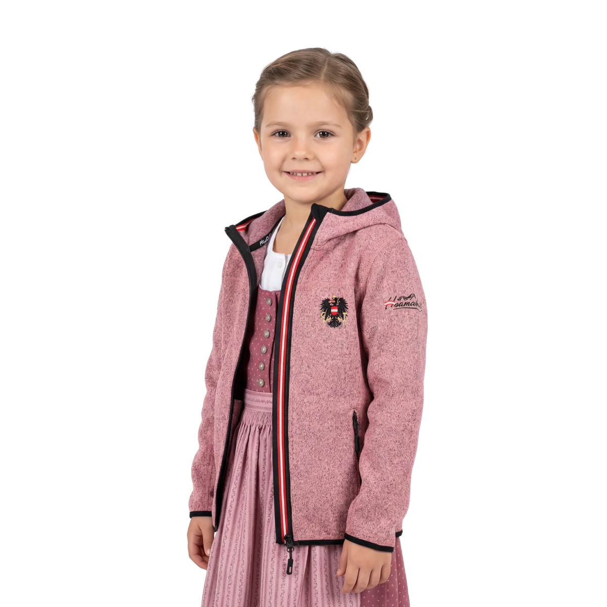 Rosa Österreich Fleece Weste für Kinder