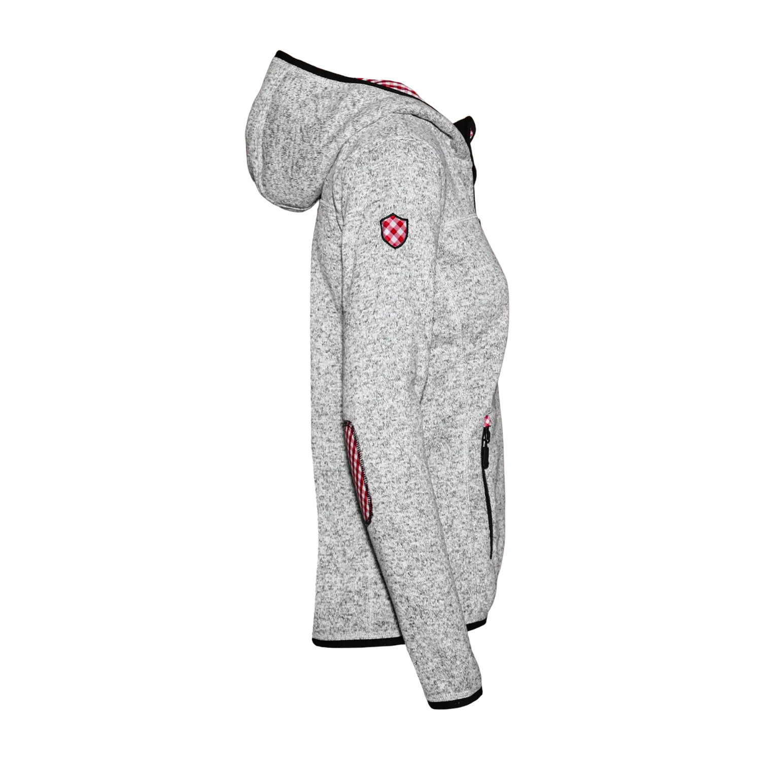 Österreich Trachten Kultjacke mit Kapuze - Karo Rot