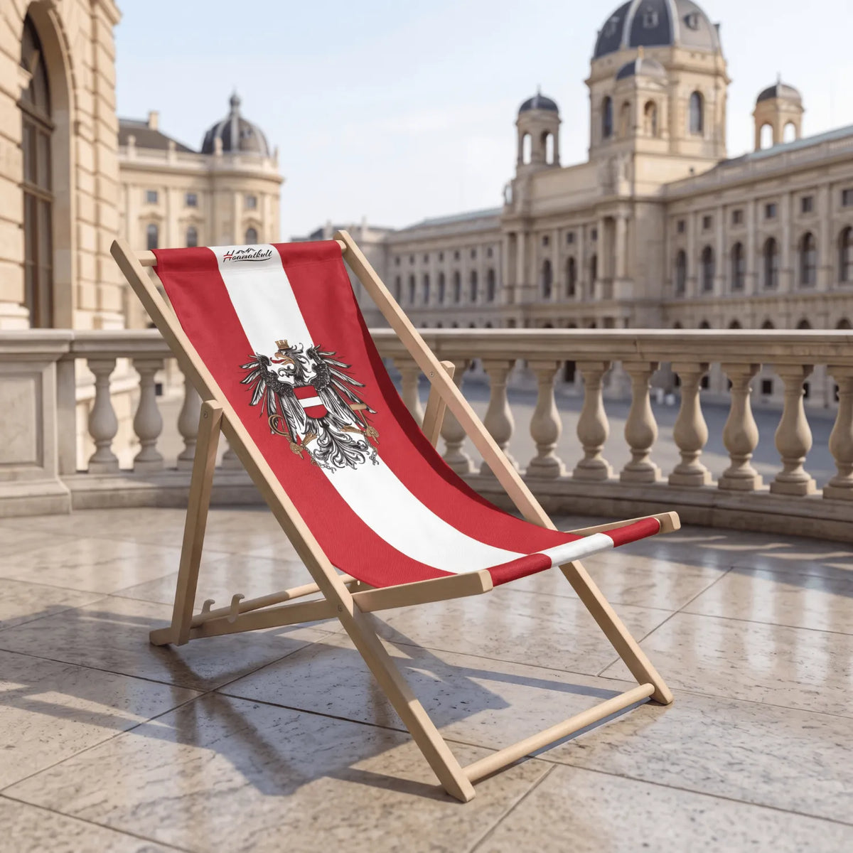 Rot-weiß-roter Österreich Strandstuhl