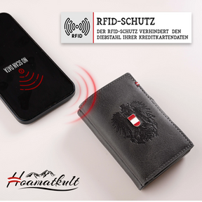 Adler Smart Wallet mit Karten-Pop-Up Funktion aus Echtleder