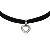Schwarze Halskette Herz mit Swarovski Steine #Farbe_Schwarz
