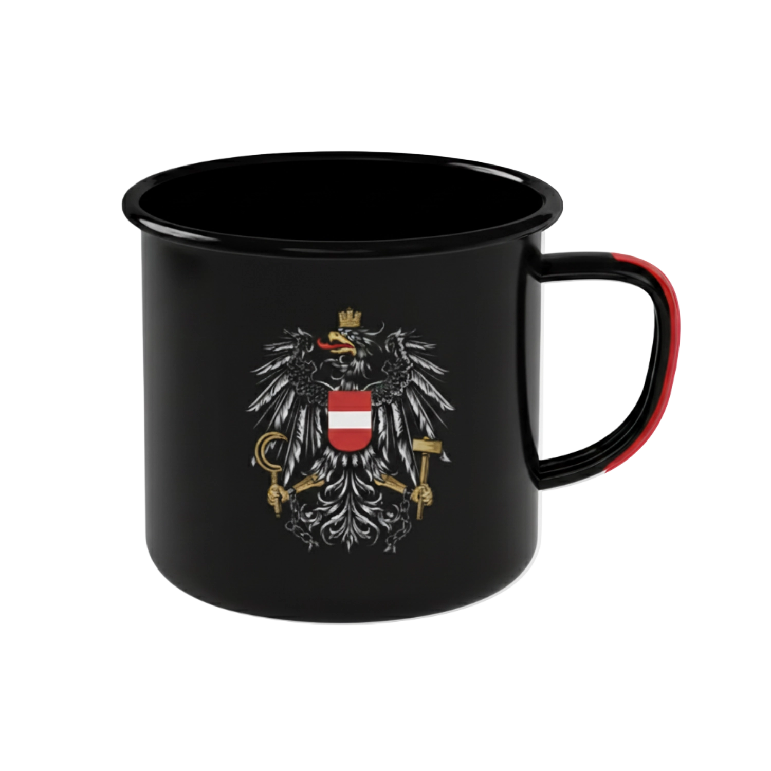 Schwarze Österreich Adler Tasse Hoamatkult