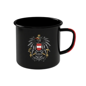 Schwarze Österreich Adler Tasse Hoamatkult