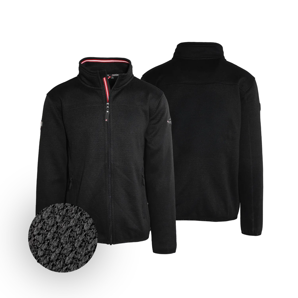 Schwarze Strickoptik Jacke für Herren #Farbe_Schwarz-Strick