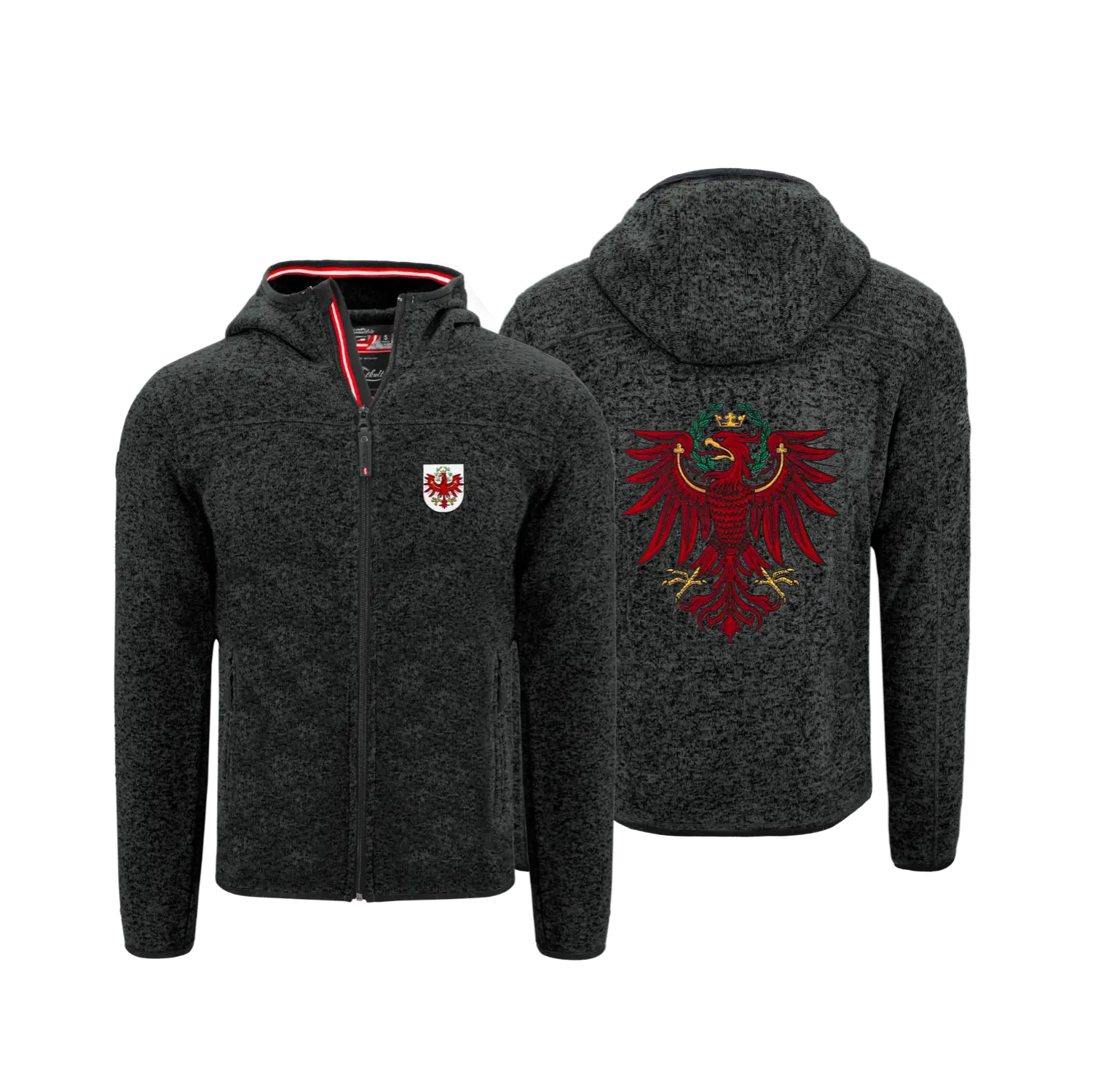 Tirol Kultjacke mit Kapuze - Schwarz