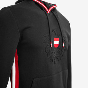Schwarzer Hoodie mit Kapuze für Herren Österreich Design