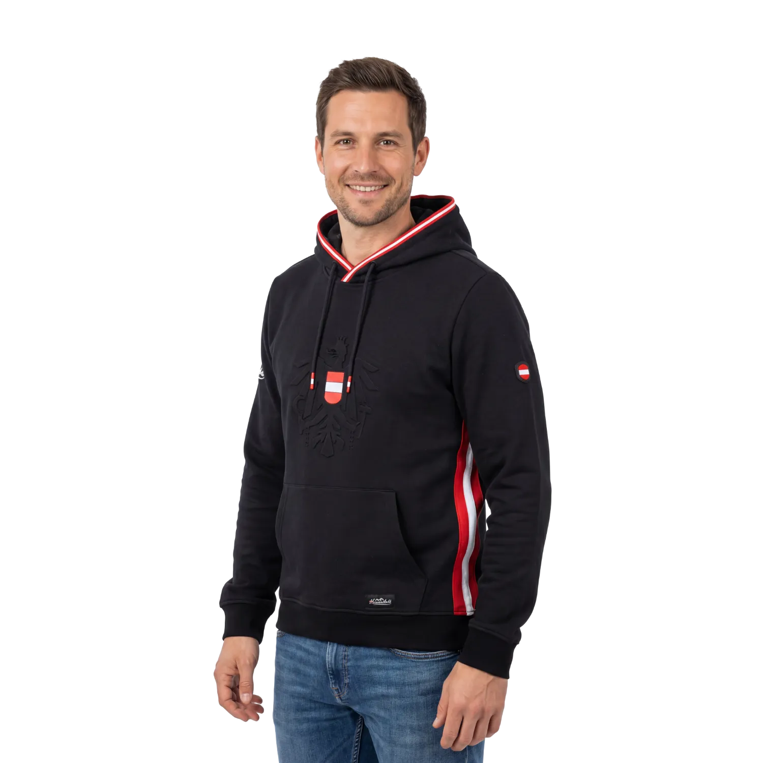 Schwarzer Österreich Hoodie Herren
