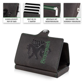Adler Smart Wallet mit Karten-Pop-Up Funktion aus Echtleder - Steiermark