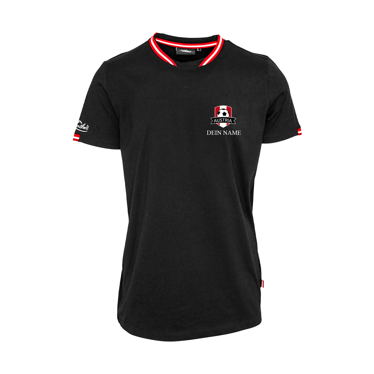 Schwarzes Fußball Fan T-Shirt personalisierbar #Farbe_Schwarz