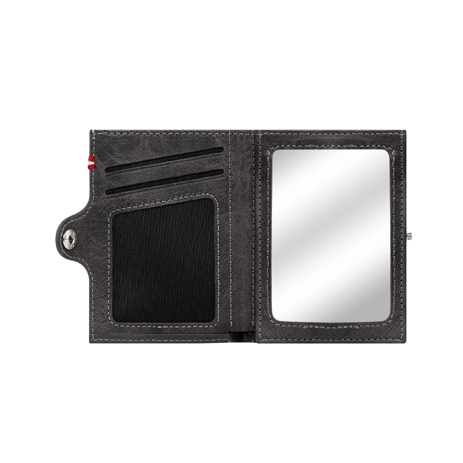 Adler Slim Wallet aus Echtleder mit Spiegel, Münzfach & RFID-Schutz - Schwarz