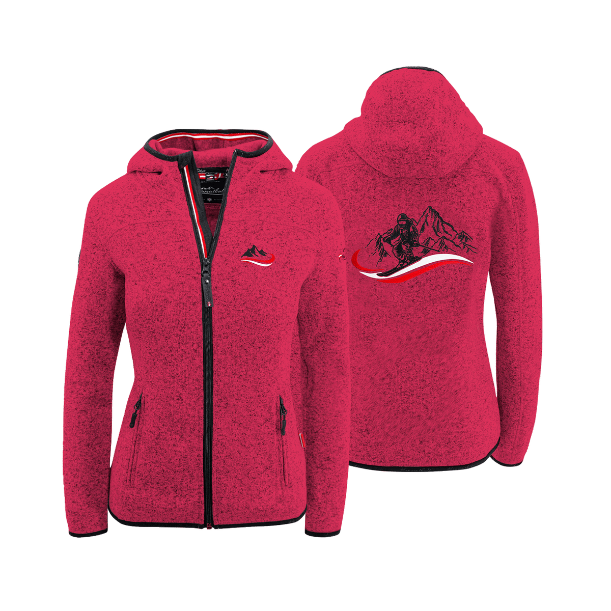 Ski Fleece Damen Jacke magenta