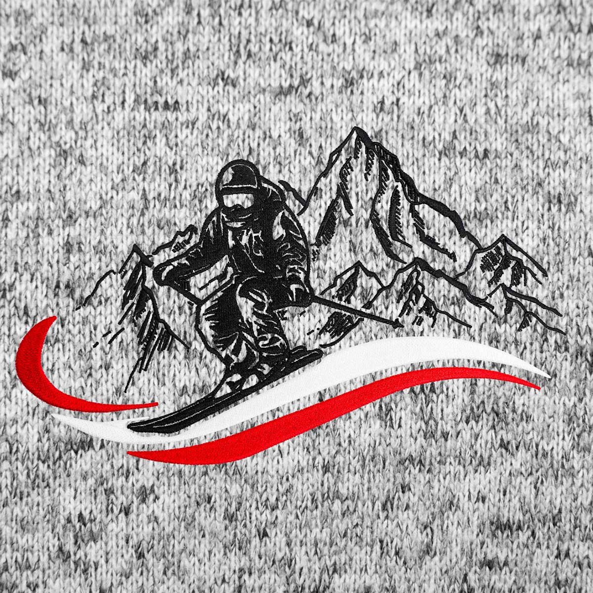 Kultjacke ohne Kapuze - Berg/Skifahrer
