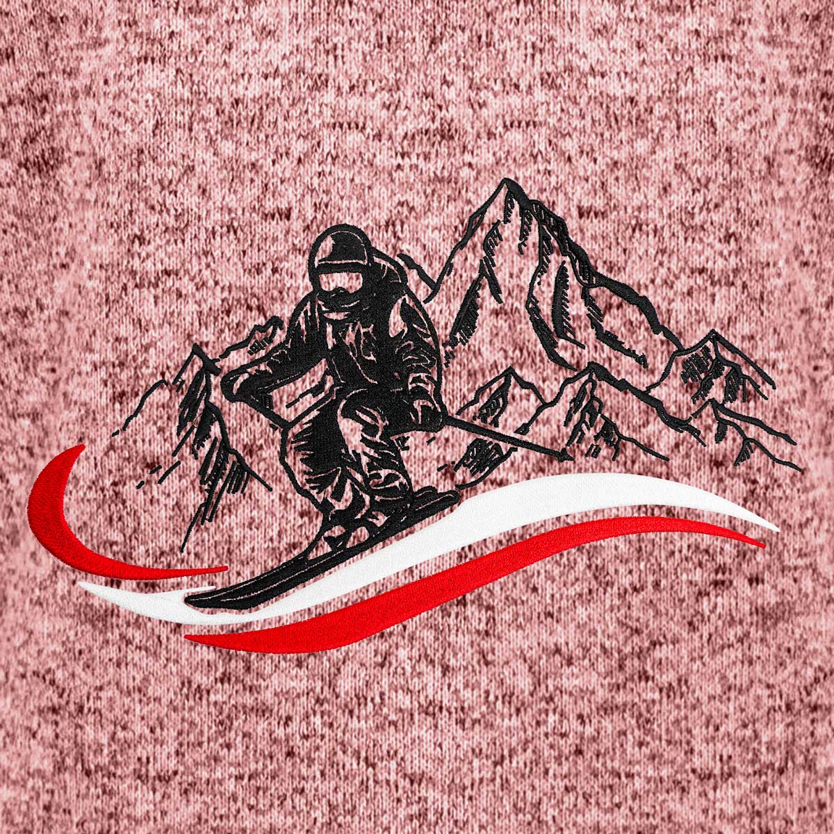 Ski Stickmotiv Kultjacke rosa