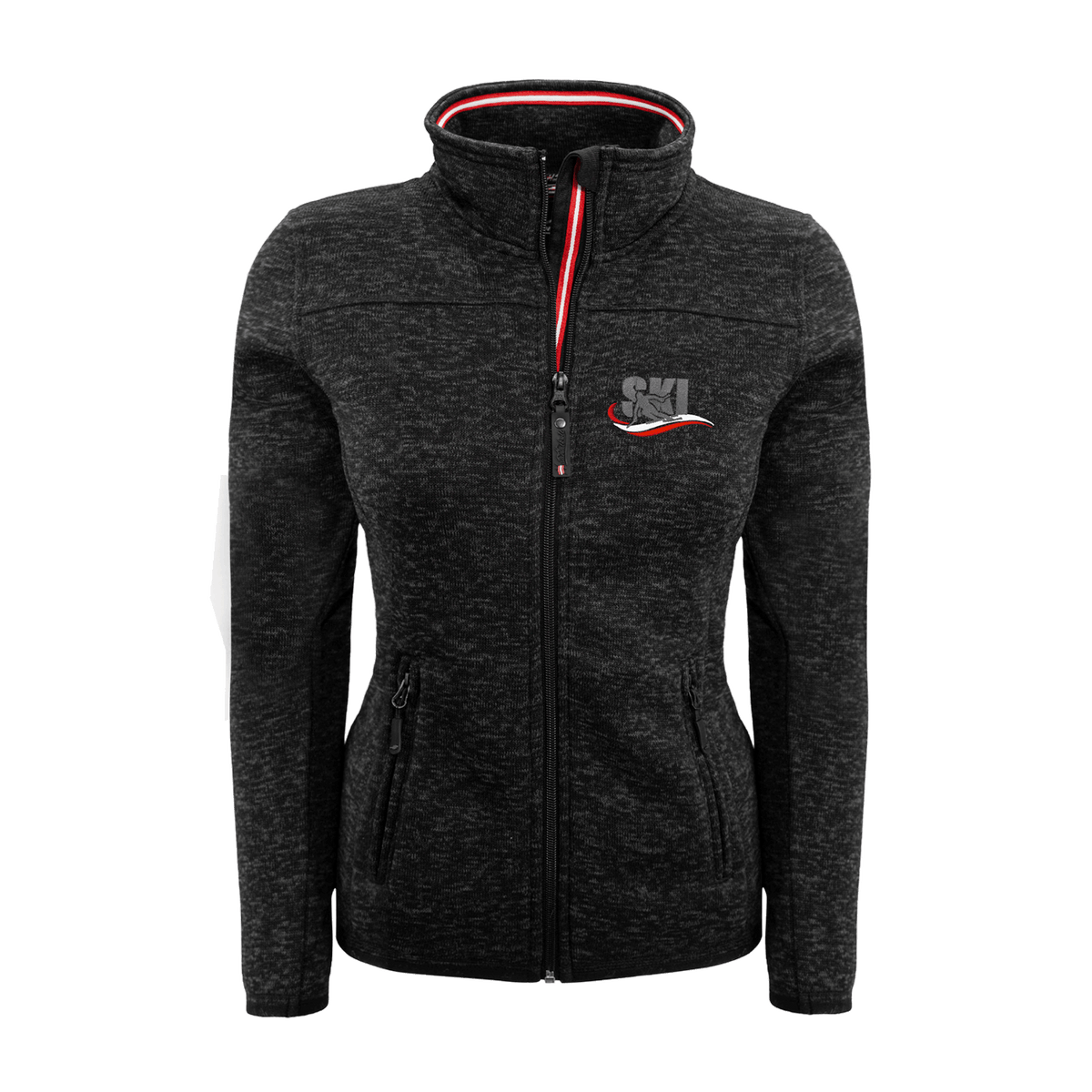Skifahrer Jacke für Damen schwarz ohne Kapuze #Farbe_Schwarz
