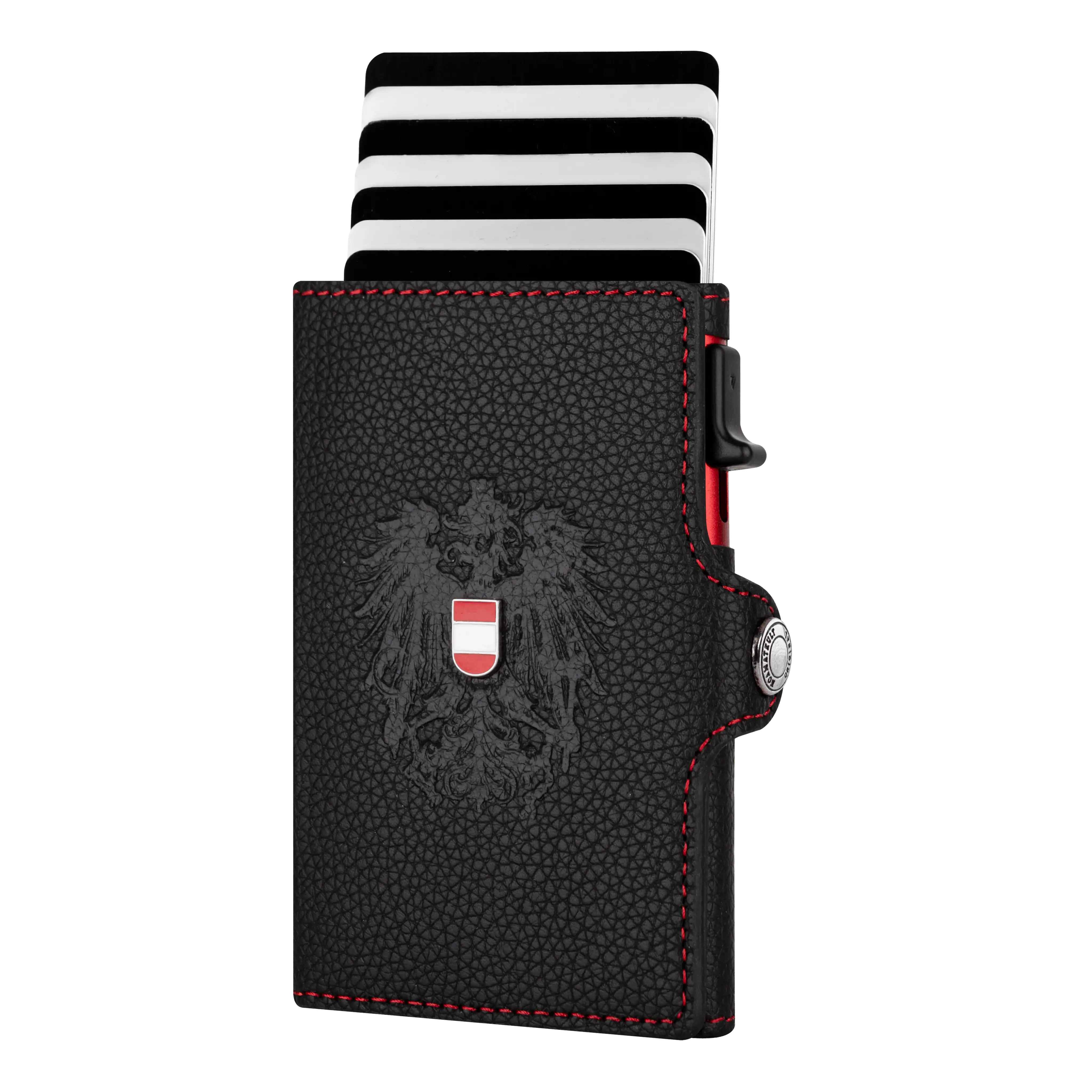 Slim Wallet Kartenhalter schwarz Österreich Adler #Farbe_Schwarz Struktur