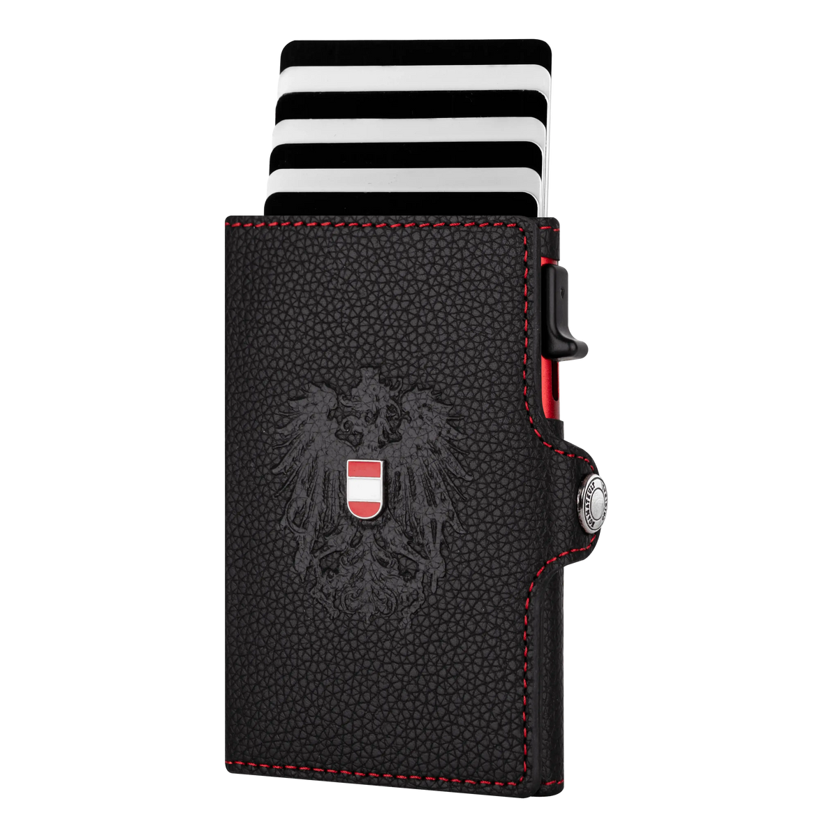 Slim Wallet Kartenhalter schwarz Österreich Adler #Farbe_Schwarz Struktur