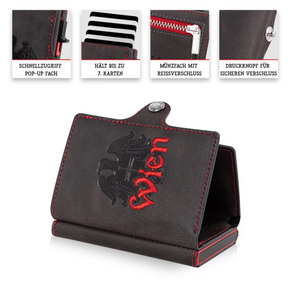 Adler Smart Wallet mit Karten-Pop-Up Funktion aus Echtleder - WIEN