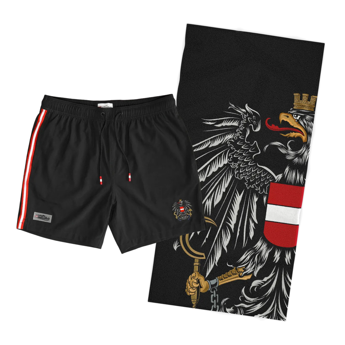 Sommer Kombo Badehose Badetuch schwarz #Farbe_Schwarz