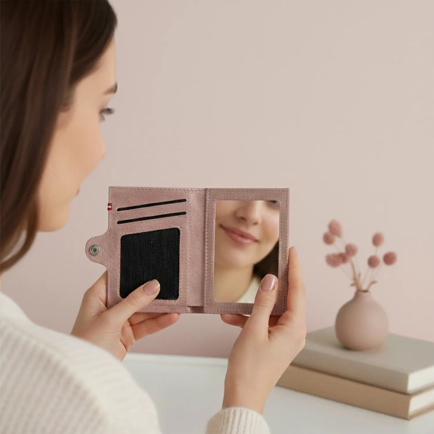Spiegel Geldbörse Damen rosa #Farbe_Altrosa