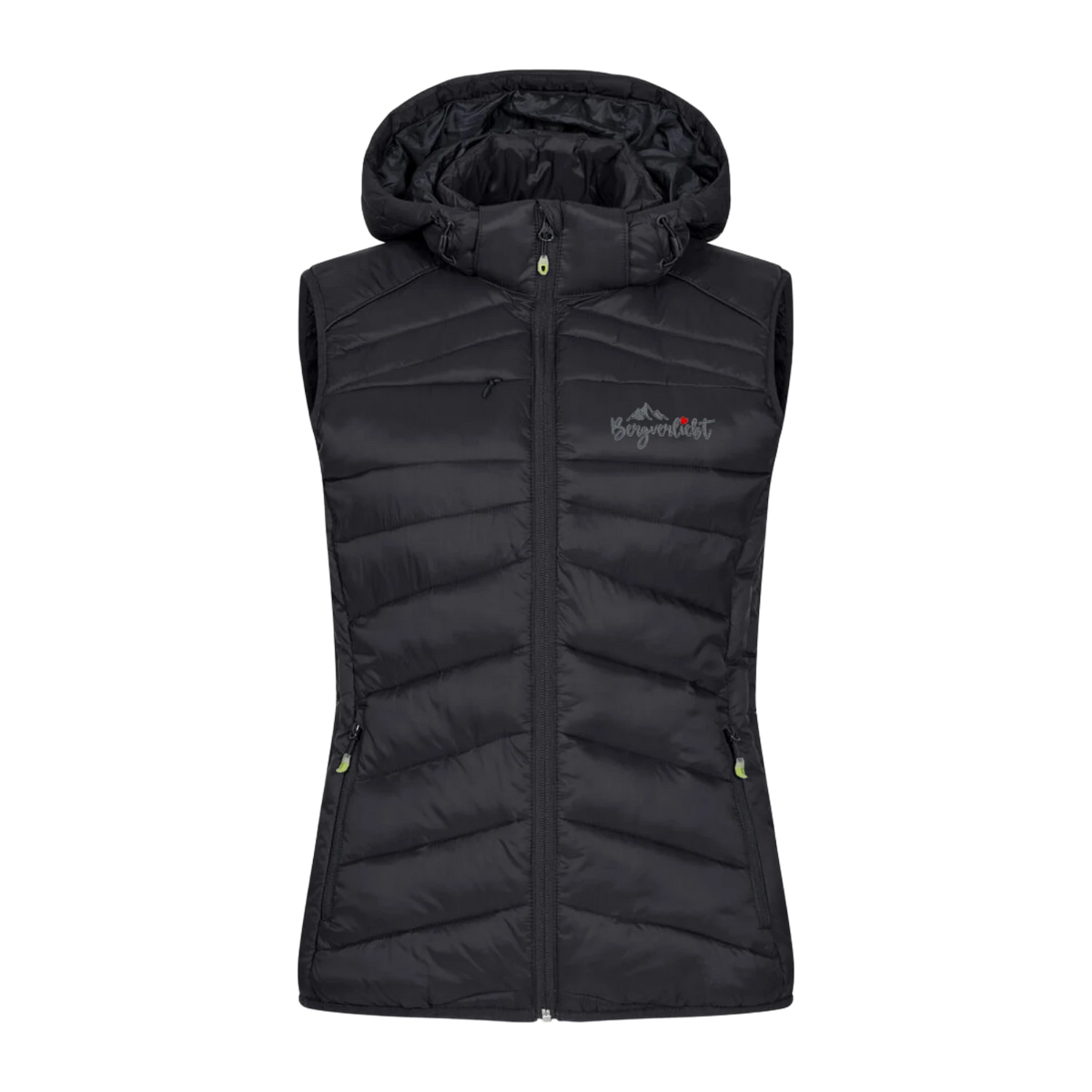 Sportliches Bergverliebt Gilet wattiert Damen #Farbe_Schwarz