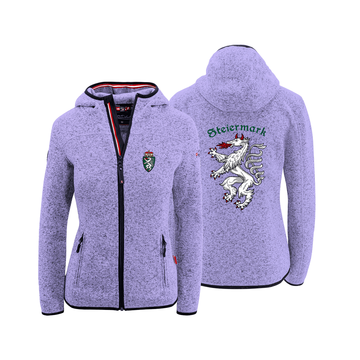 Steiermark Kultjacke mit Kapuze lila Damen #Farbe_Lila