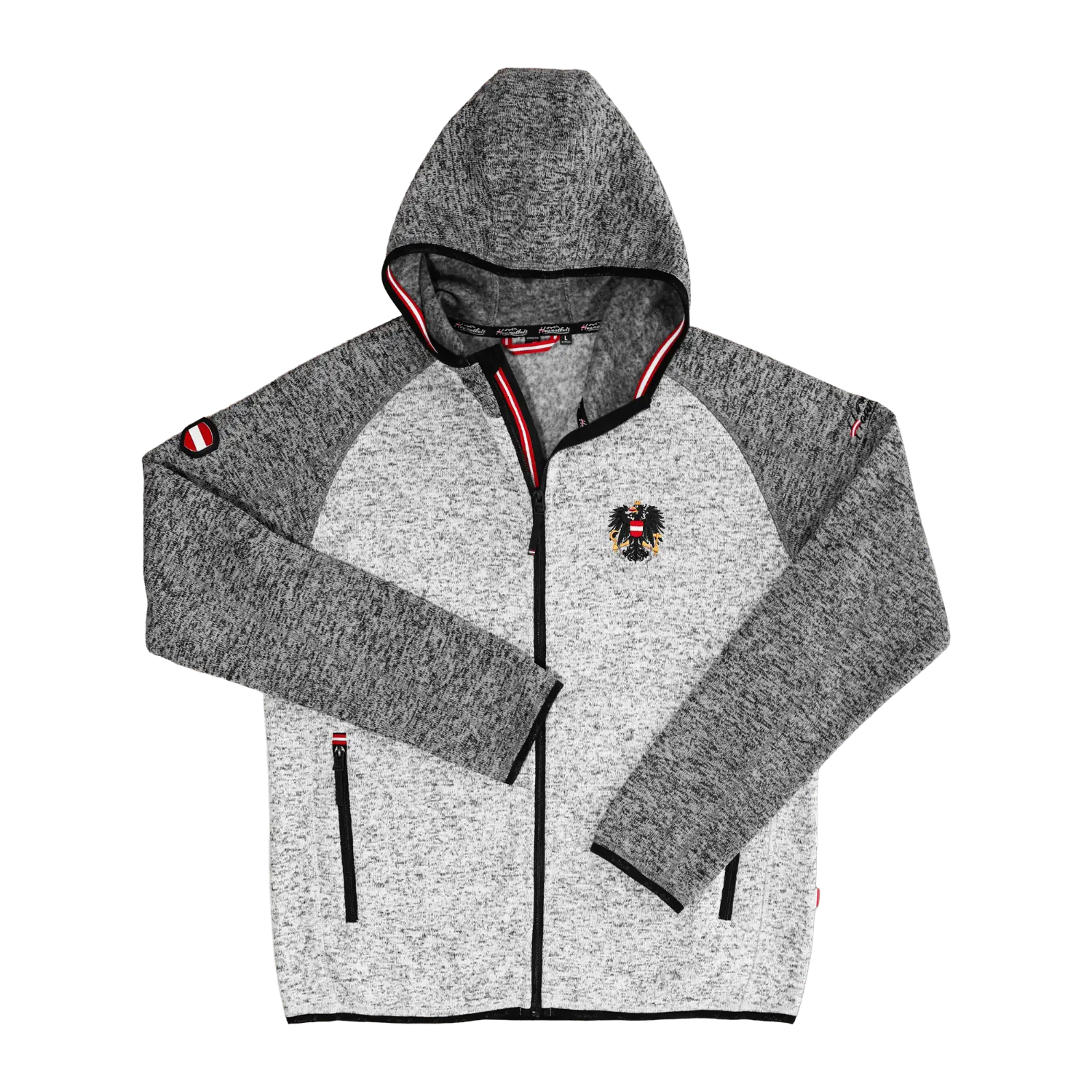 Österreich Raglan Kultjacke mit Kapuze - Kontrastoptik