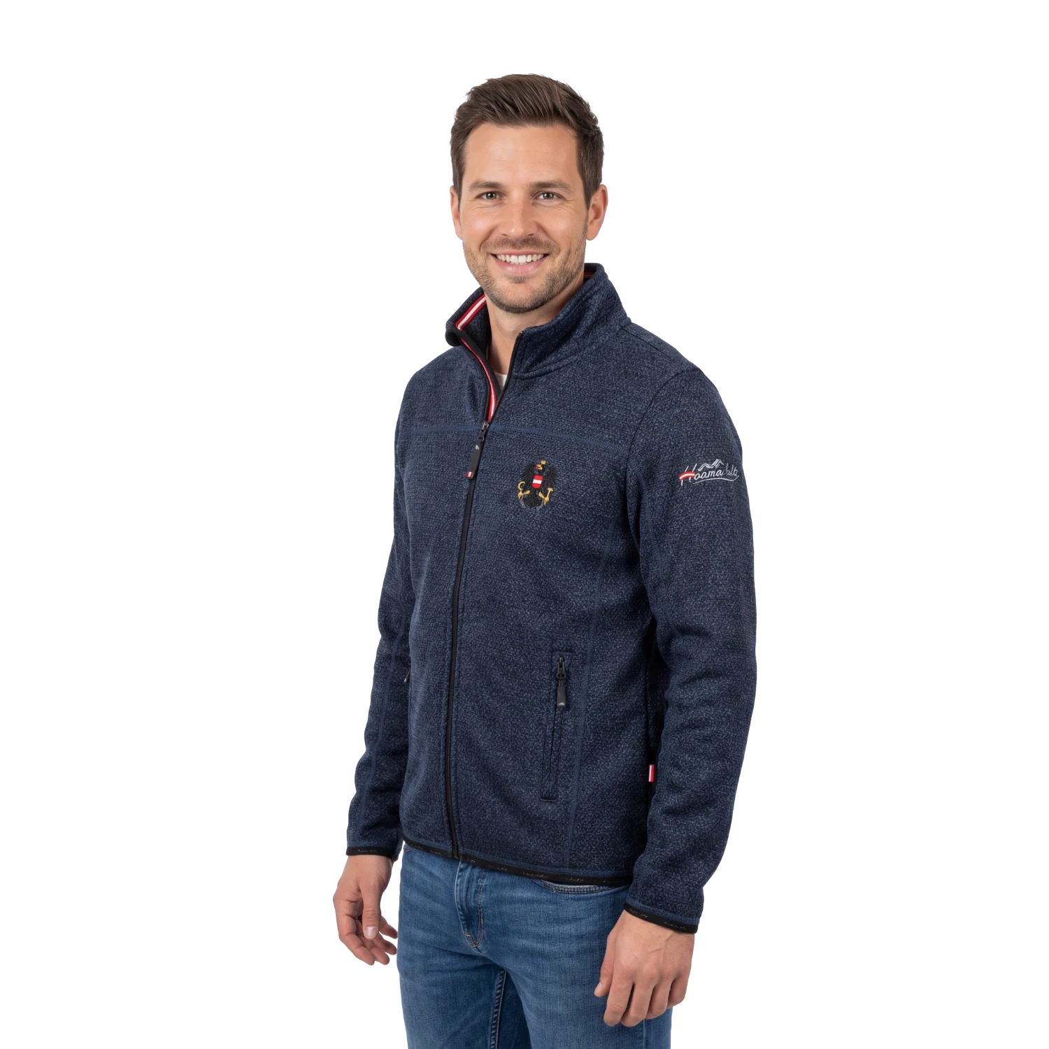 Österreich Kultjacke ohne Kapuze - Strickoptik