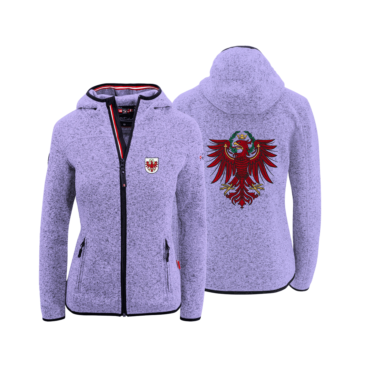 Tirol Adler Fleece Jacke lila für Damen #Farbe_Lila